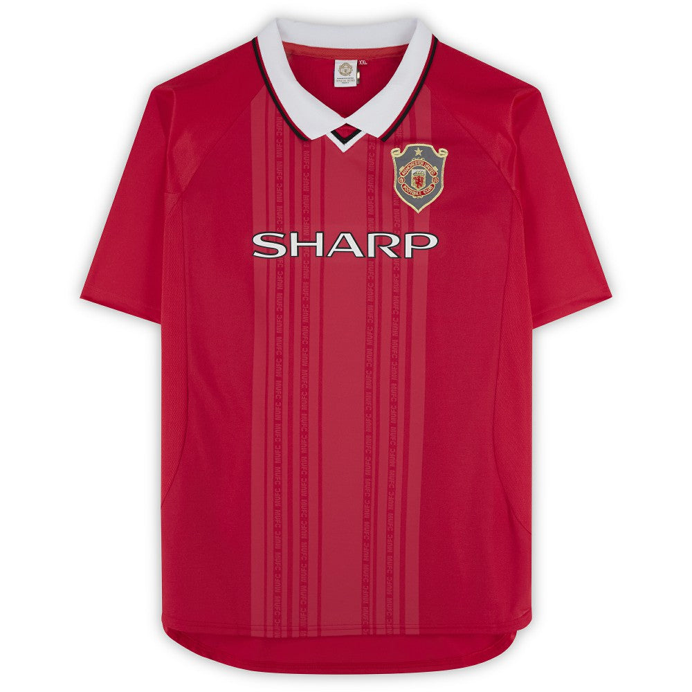 Teddy Sheringham Manchester United Autographed 1999 Red UEFA Champions League Home Jersey  Discount - Icons 
