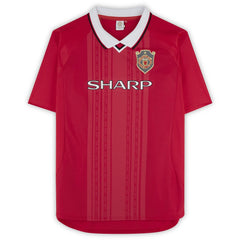 Teddy Sheringham Manchester United Autographed 1999 Red UEFA Champions League Home Jersey  Discount - Icons 