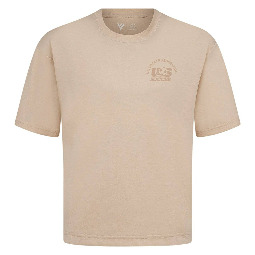 USMNT Levelwear Luxe Signature Knit Transit Tonal T-Shirt for sale - Khaki 