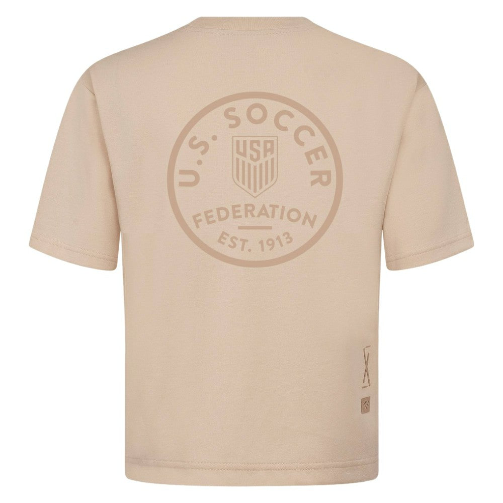 USMNT Levelwear Luxe Signature Knit Transit Tonal T-Shirt for sale - Khaki 
