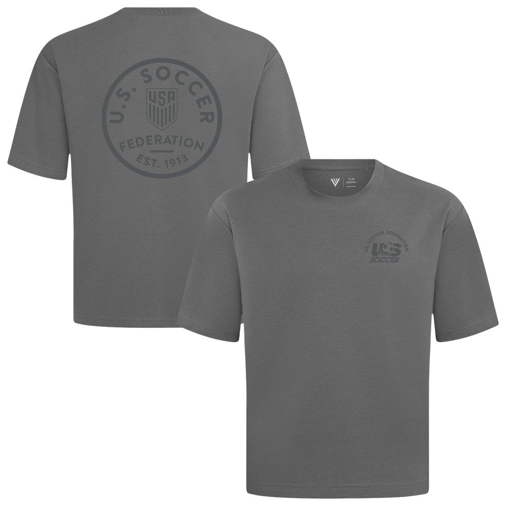 USMNT Levelwear Luxe Signature Knit Transit T-Shirt for sale - Gray 