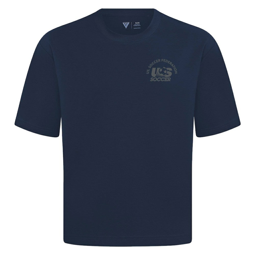 USMNT Levelwear Luxe Signature Knit Transit T-Shirt for sale - Navy 