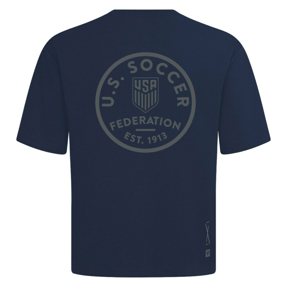 USMNT Levelwear Luxe Signature Knit Transit T-Shirt for sale - Navy 