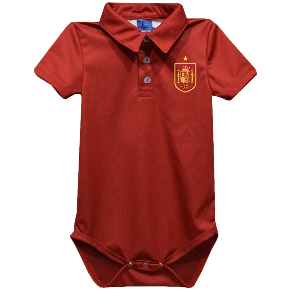 Spain National Team Vive La Fete Infant Solid Polo Bodysuit for sale - Red 