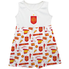Spain National Team Vive La Fete Girls Infant Impressions Artwork Tank Top Dress for sale - White 