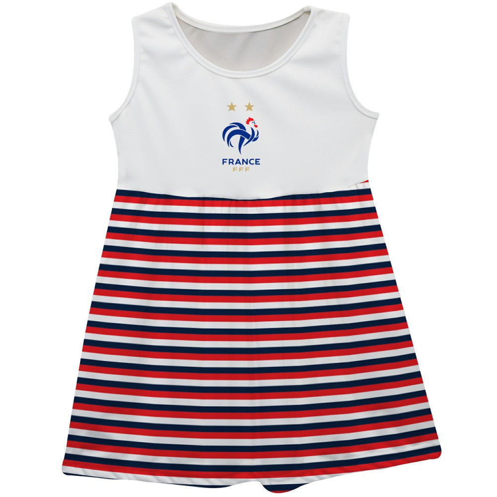 France National Team Vive La Fete Girls Infant Striped Tank Top Dress for sale - White 