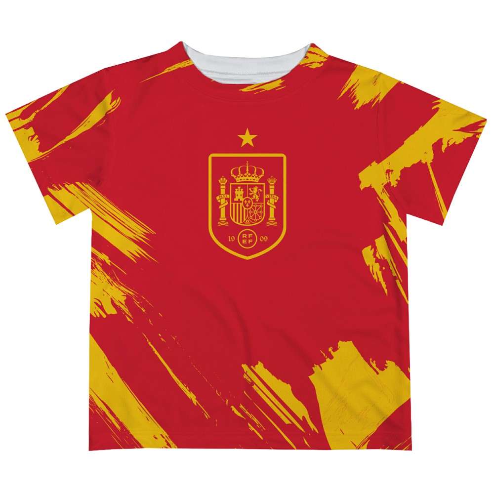 Spain National Team Vive La Fete Infant Paint Brush T-Shirt for sale - Red 