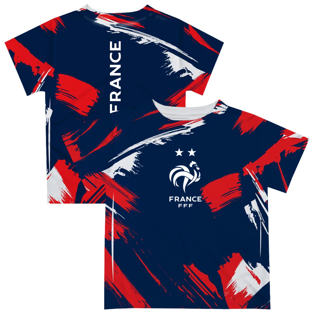 France National Team Vive La Fete Toddler Paint Brush T-Shirt for sale - Navy 