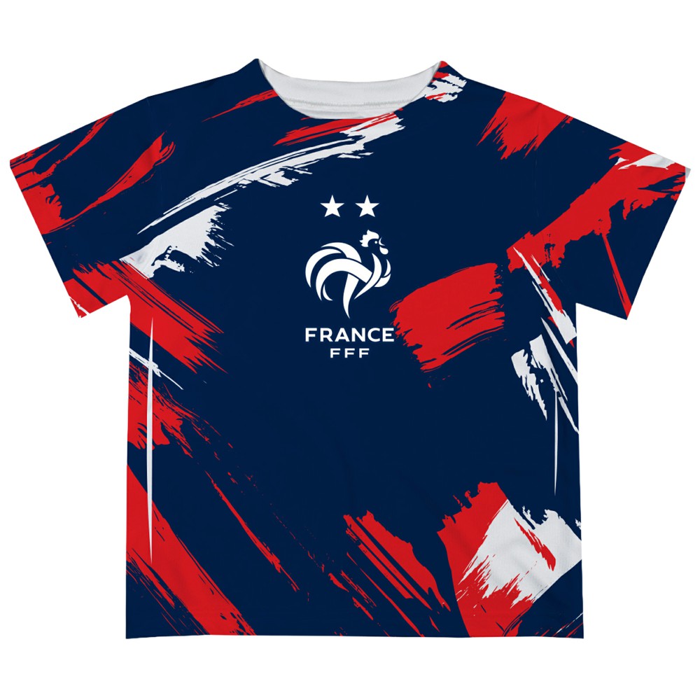 France National Team Vive La Fete Toddler Paint Brush T-Shirt for sale - Navy 