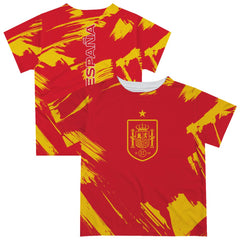 Spain National Team Vive La Fete Youth Paint Brush T-Shirt for sale - Red 