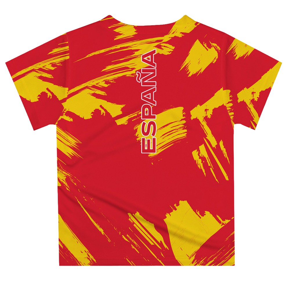 Spain National Team Vive La Fete Youth Paint Brush T-Shirt for sale - Red 