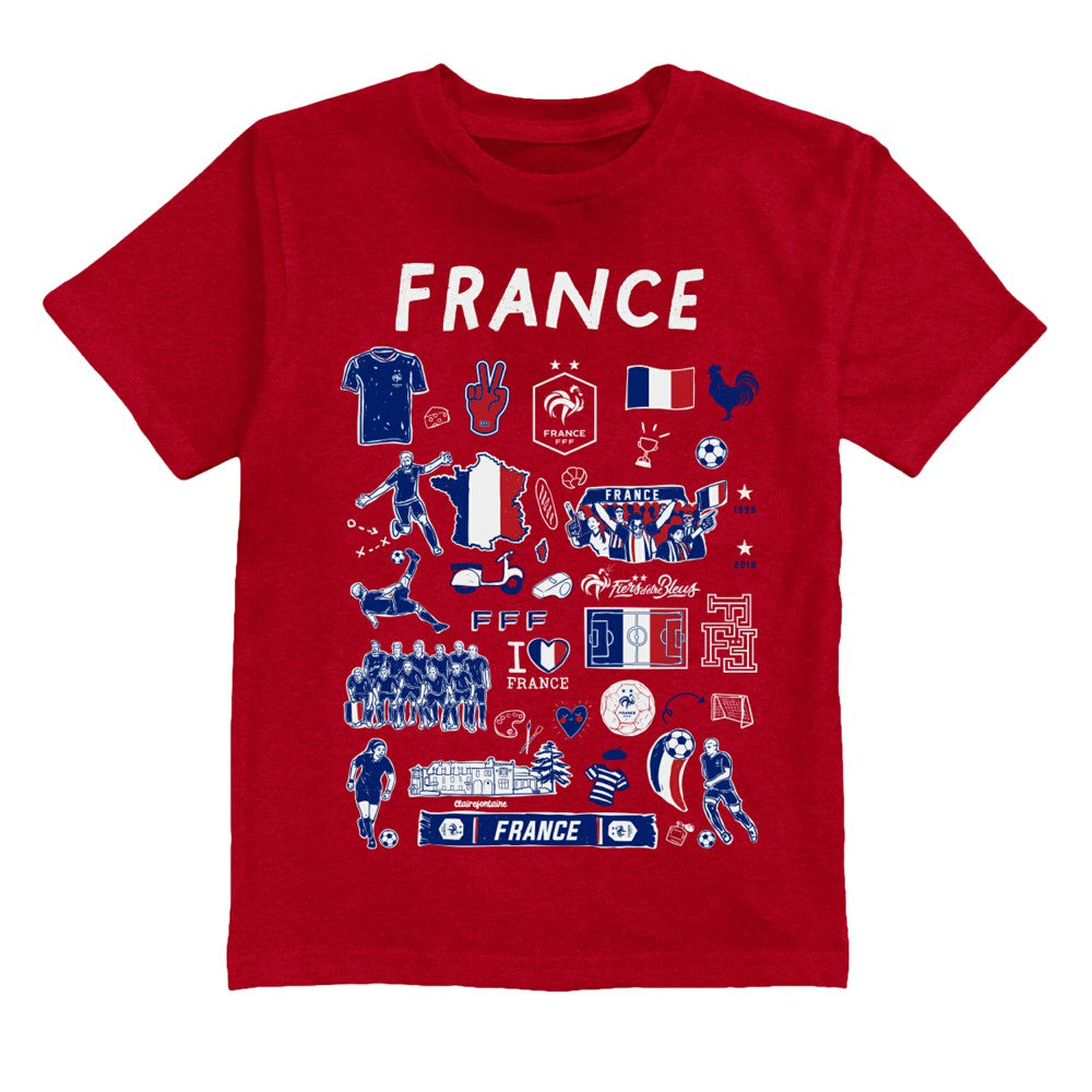 France National Team Vive La Fete Toddler Impressions Artwork T-Shirt for sale - Red 