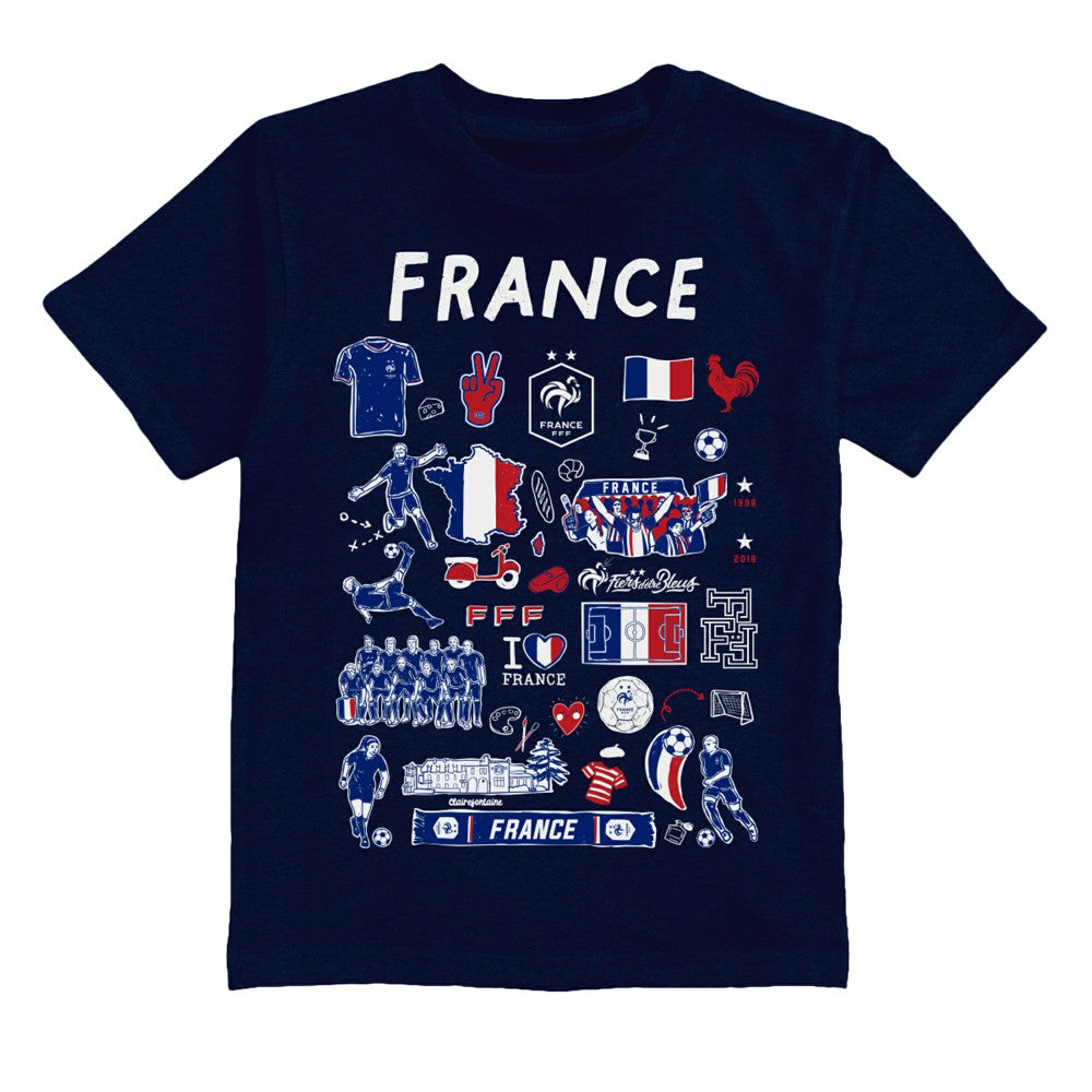 France National Team Vive La Fete Toddler Impressions Artwork T-Shirt for sale - Navy 