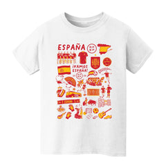 Spain National Team Vive La Fete Youth Impressions Artwork T-Shirt for sale - White 