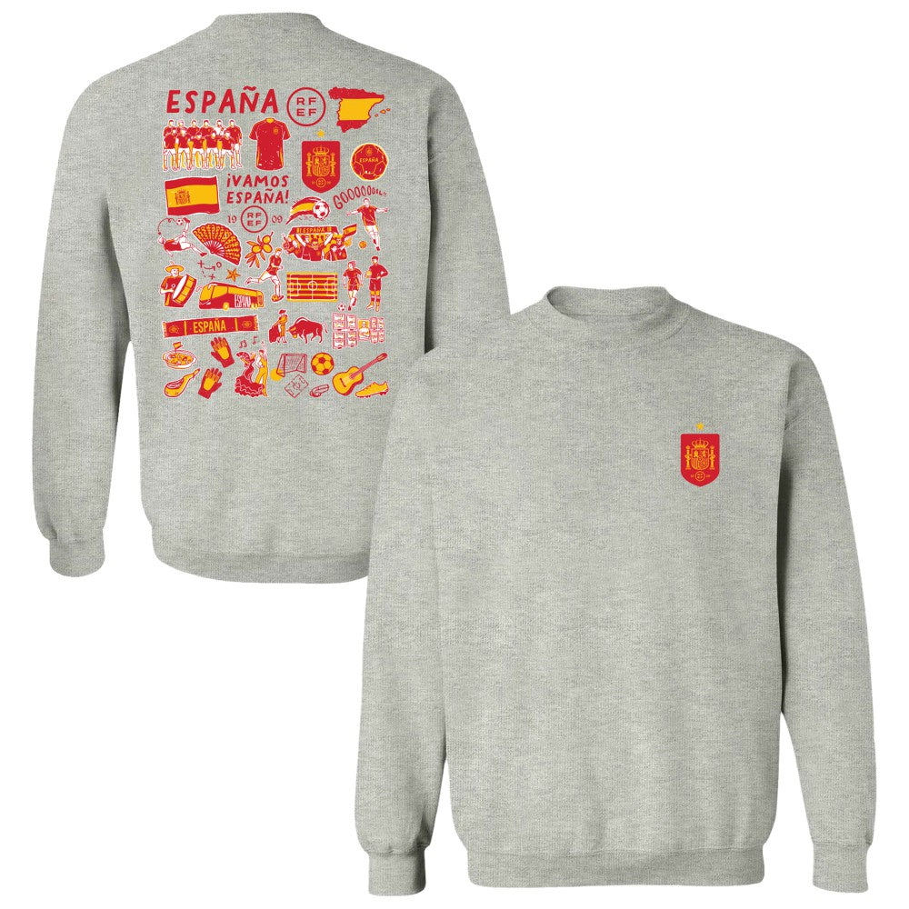 Spain National Team Vive La Fete Women's Impressions Artwork Sweatshirt for sale - Gray 