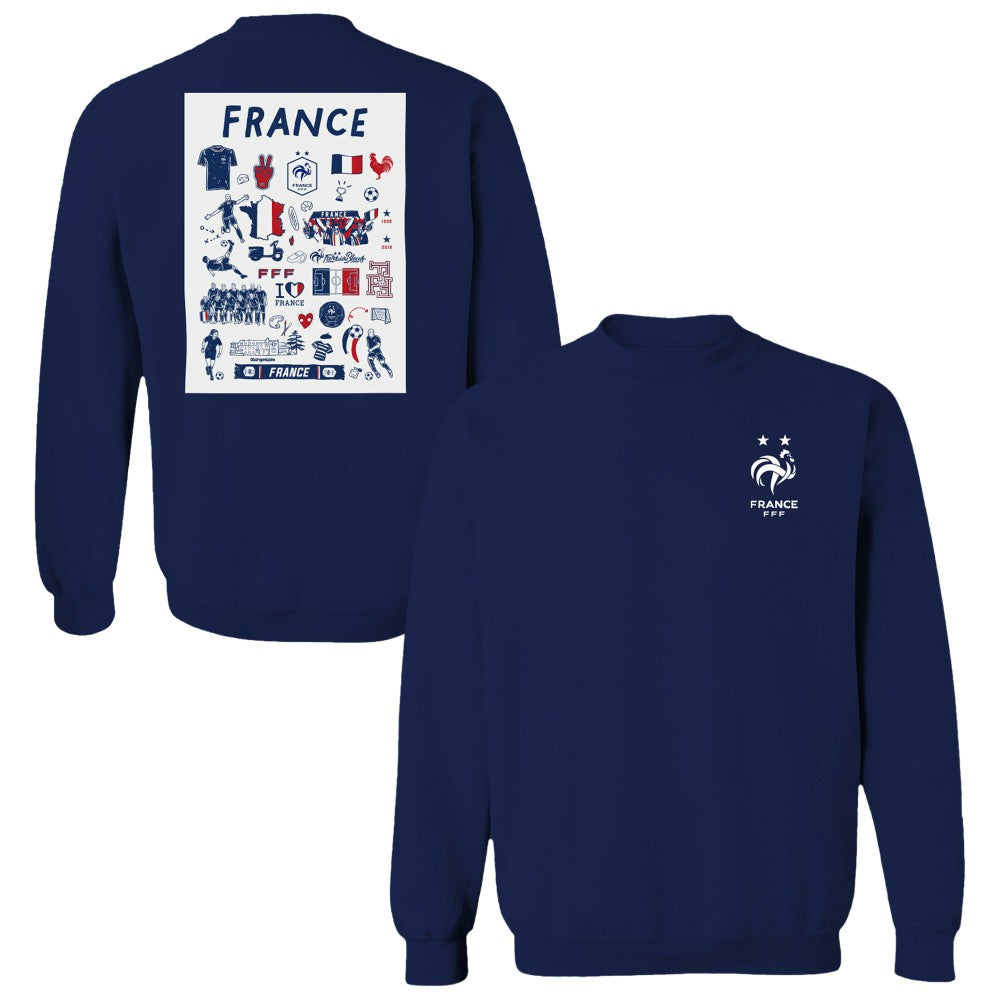 France National Team Vive La Fete Women's Impressions Artwork Sweatshirt for sale - Navy 