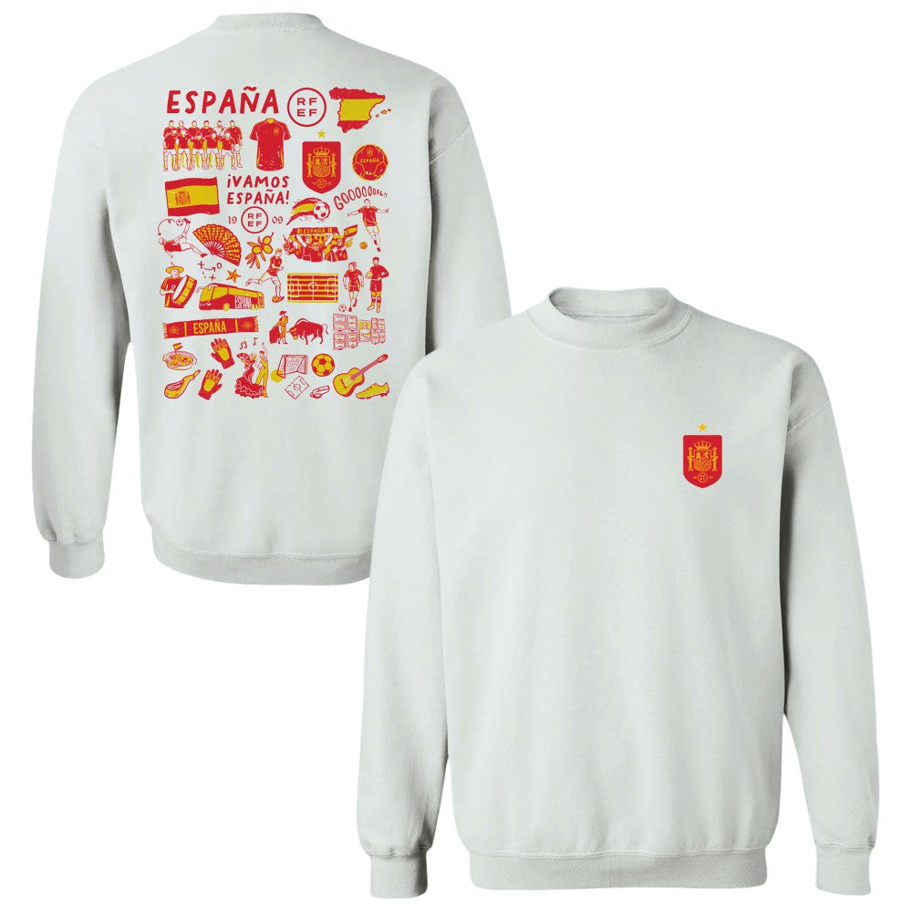 Spain National Team Vive La Fete Women's Impressions Artwork Sweatshirt for sale - White 