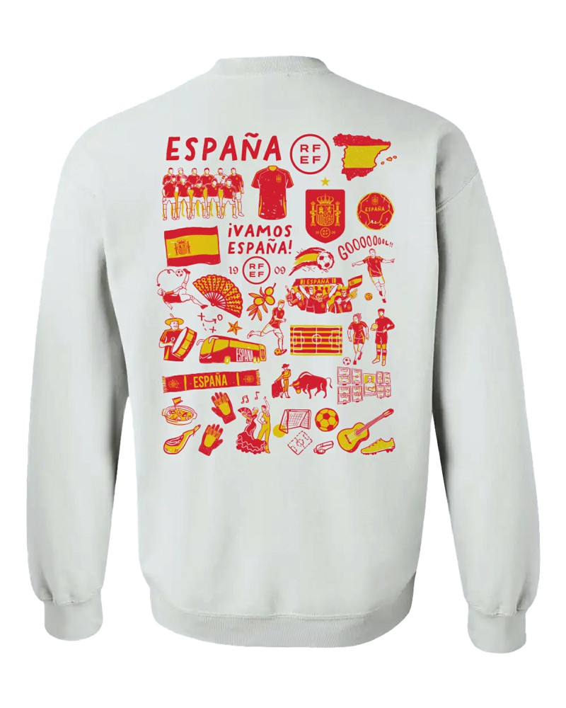 Spain National Team Vive La Fete Women's Impressions Artwork Sweatshirt for sale - White 
