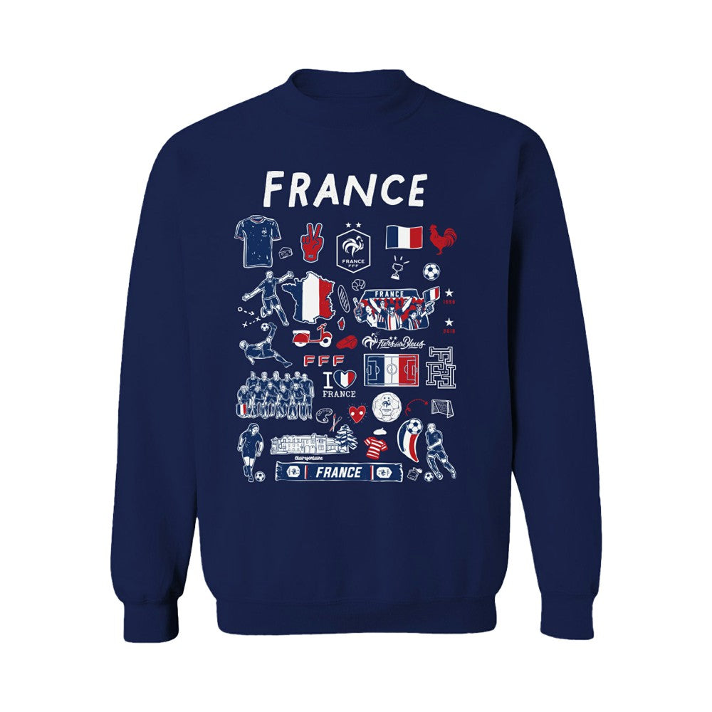 France National Team Vive La Fete Women's Impressions Artwork Sweatshirt for sale - Navy 