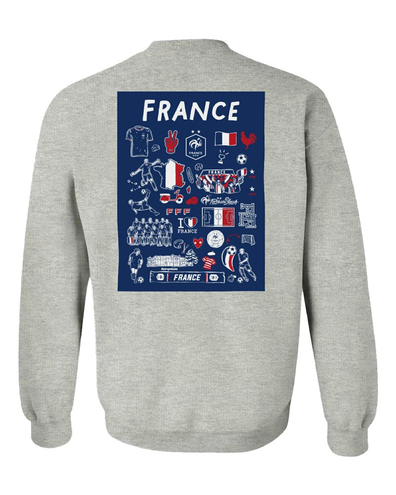 France National Team Vive La Fete Women's Impressions Artwork Sweatshirt for sale - Gray 