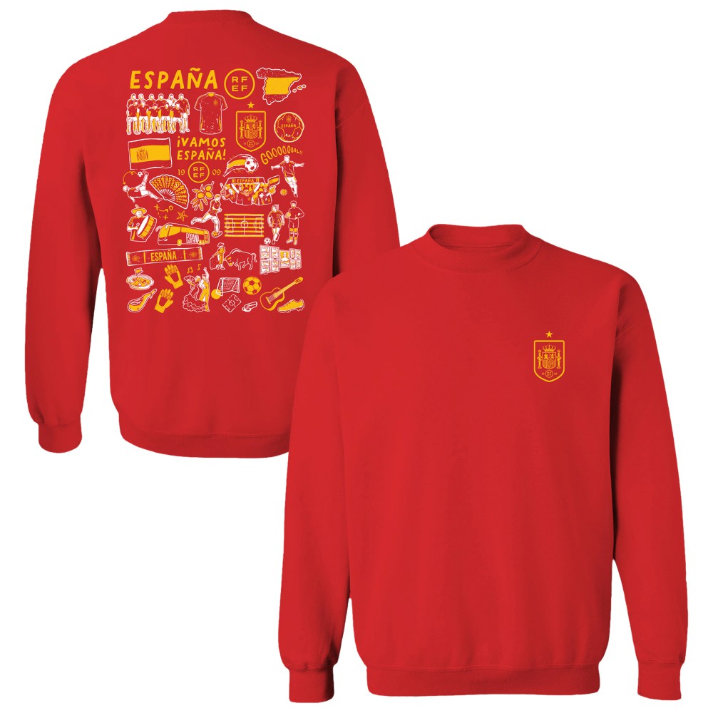 Spain National Team Vive La Fete Women's Impressions Artwork Sweatshirt for sale - Red 