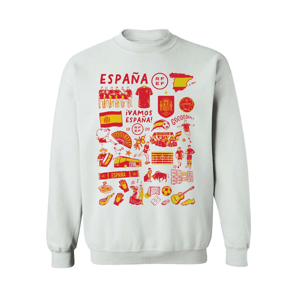 Spain National Team Vive La Fete Women's Impressions Artwork Sweatshirt for sale - White 