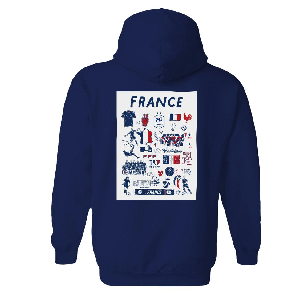 France National Team Vive La Fete Women's Impressions Artwork Hoodie for sale - Navy 