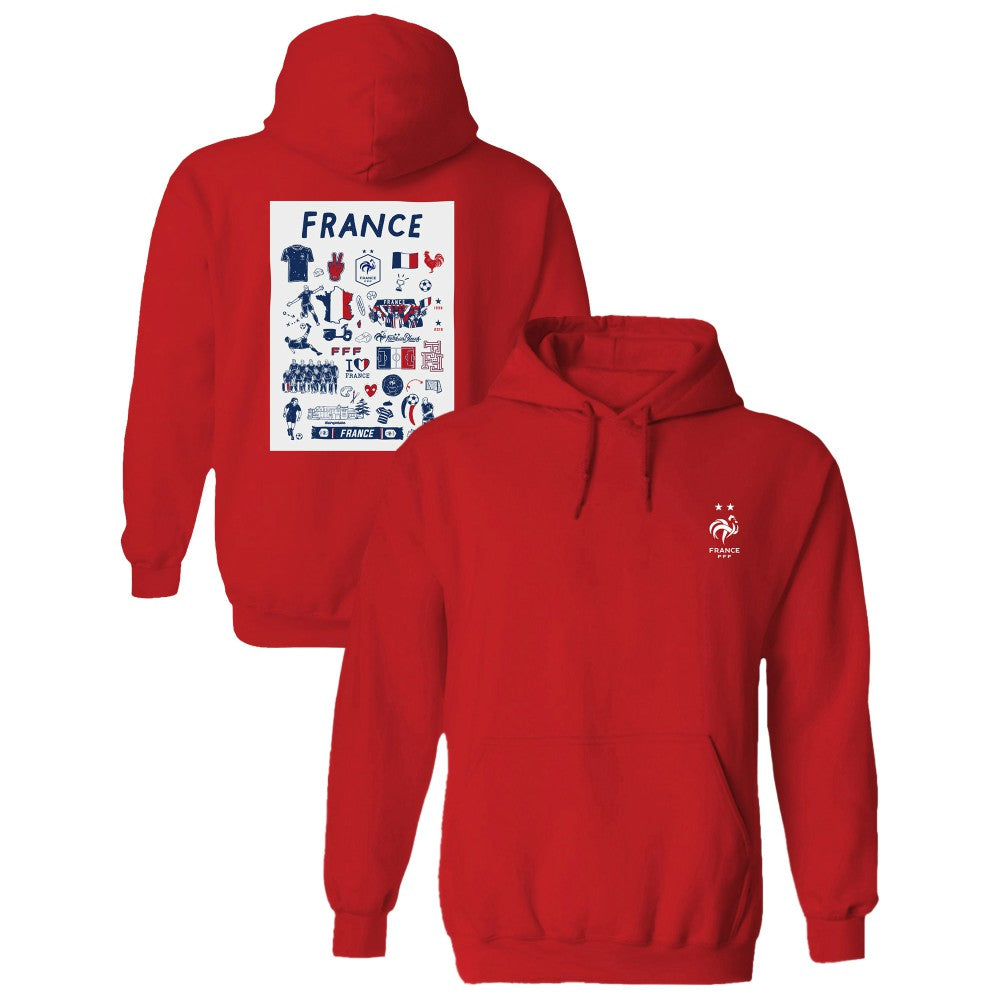 France National Team Vive La Fete Women's Impressions Artwork Hoodie for sale - Red 