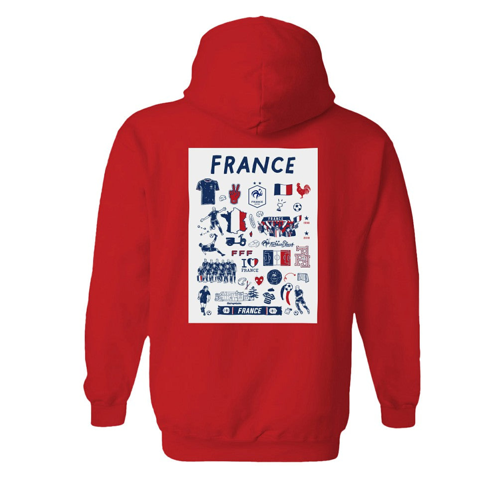 France National Team Vive La Fete Women's Impressions Artwork Hoodie for sale - Red 