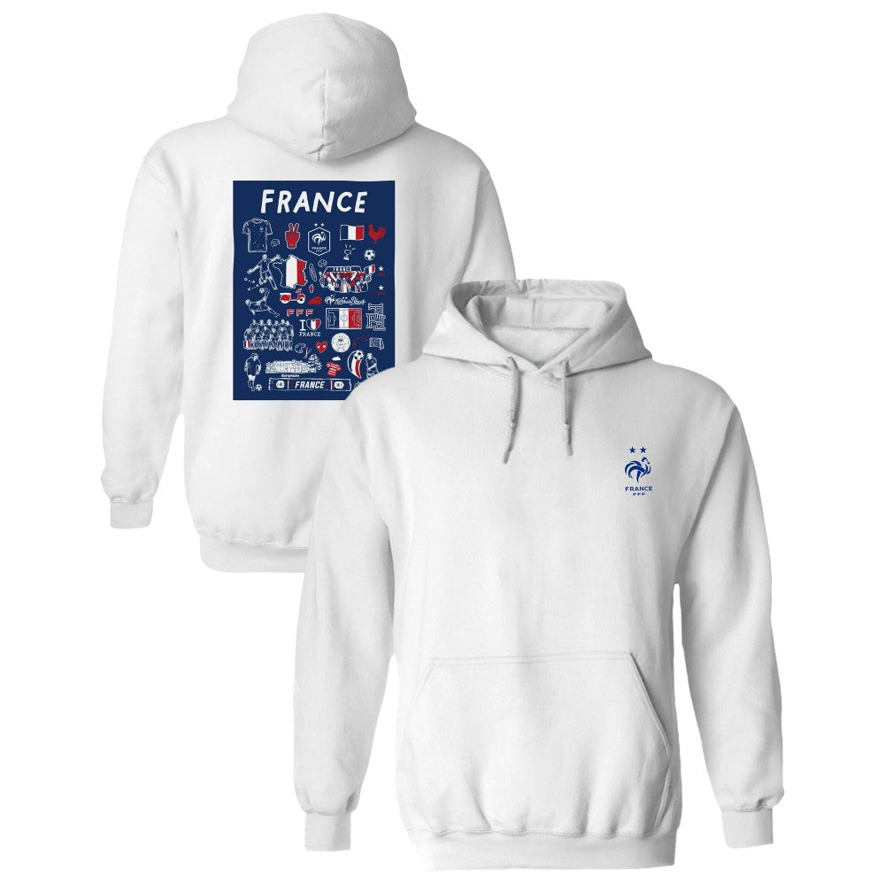 France National Team Vive La Fete Women's Impressions Artwork Hoodie for sale - White 
