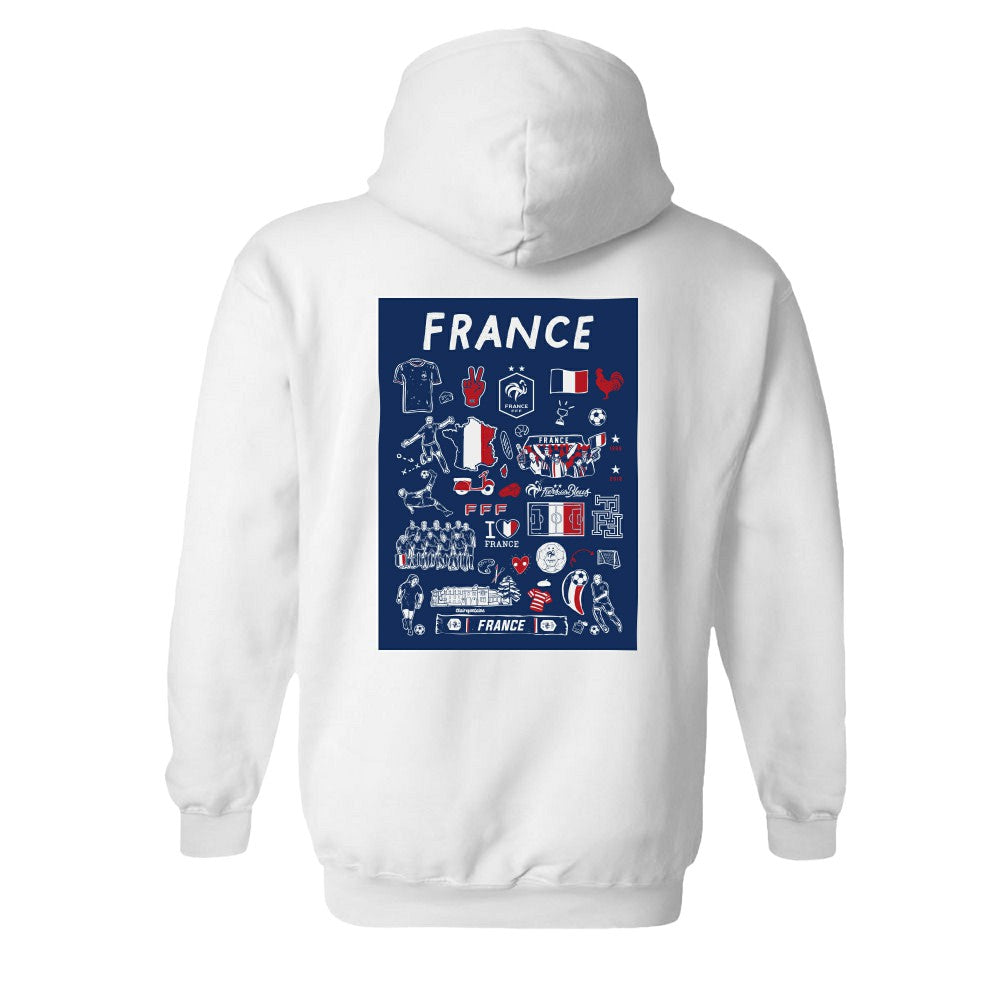France National Team Vive La Fete Women's Impressions Artwork Hoodie for sale - White 