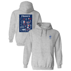 France National Team Vive La Fete Women's Impressions Artwork Hoodie for sale - Gray 