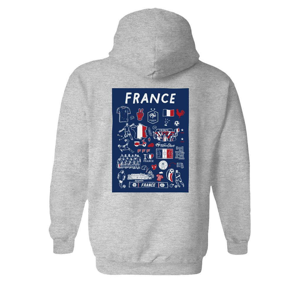 France National Team Vive La Fete Women's Impressions Artwork Hoodie for sale - Gray 