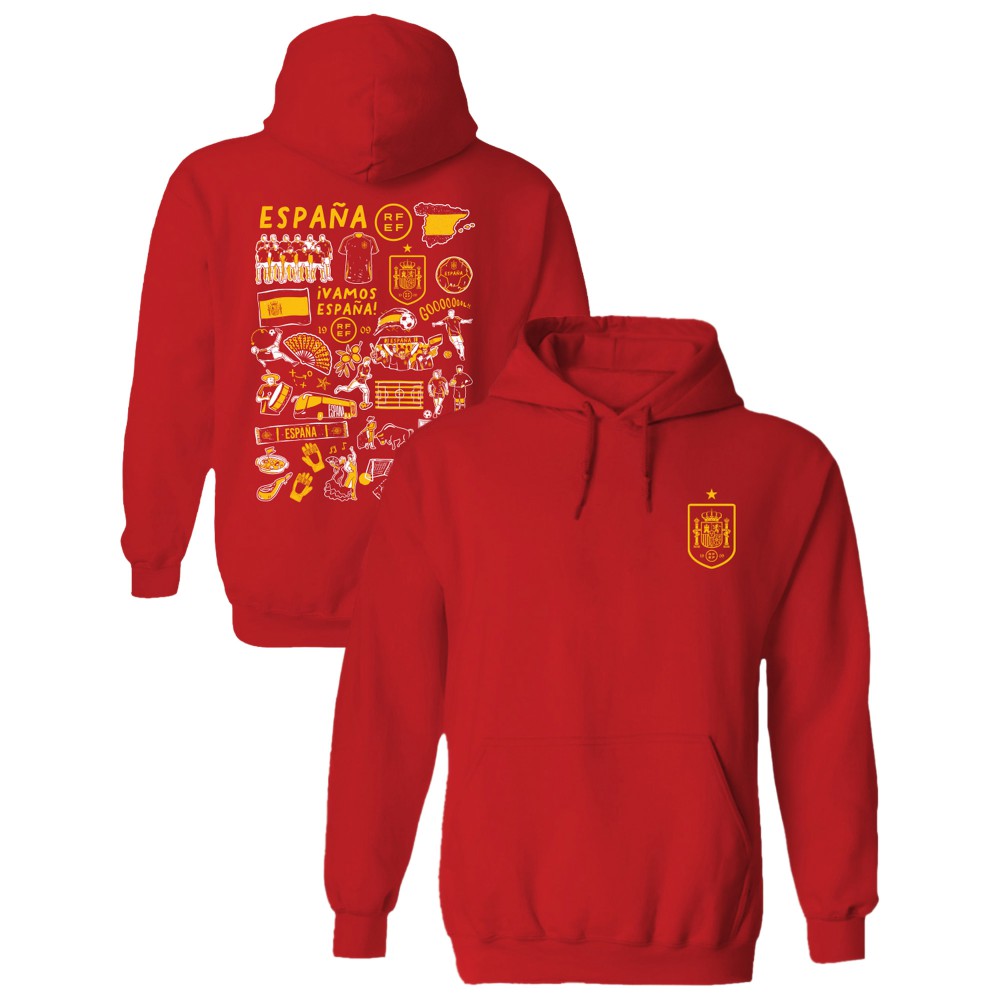 Spain National Team Vive La Fete Women's Impressions Artwork Hoodie for sale - Red 