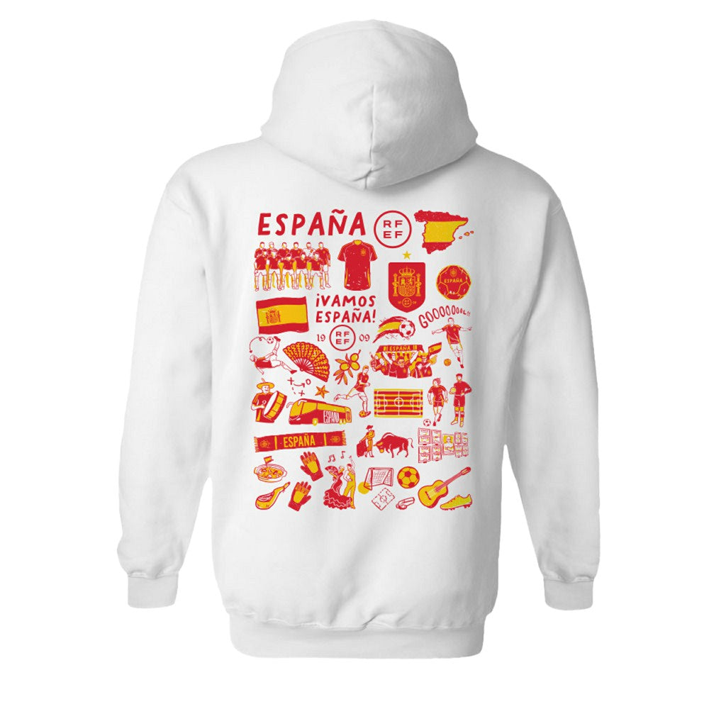Spain National Team Vive La Fete Women's Impressions Artwork Hoodie for sale - White 