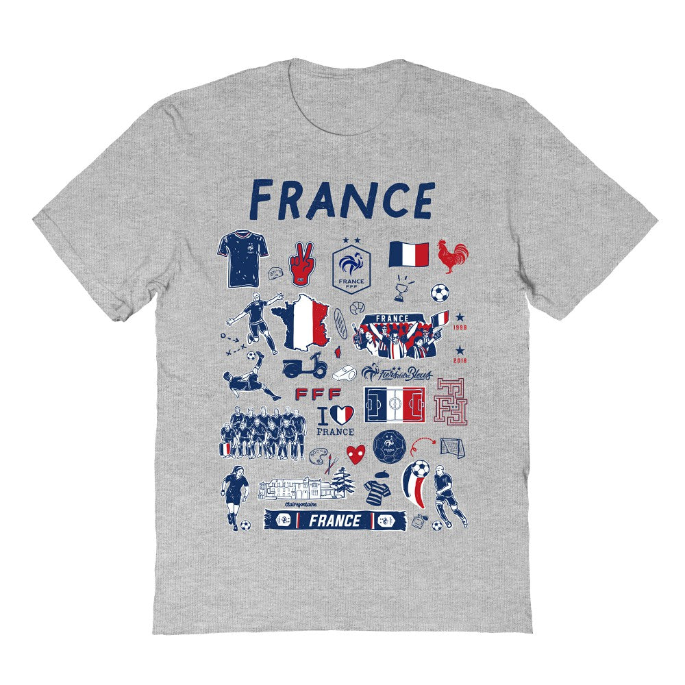 France National Team Vive La Fete Women's Impressions Artwork Fitted T-Shirt for sale - Gray 