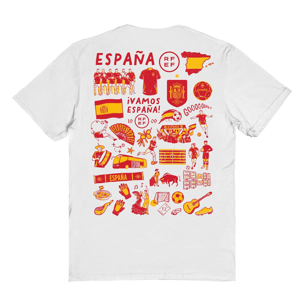 Spain National Team Vive La Fete Women's Impressions Artwork Fitted T-Shirt for sale - White 
