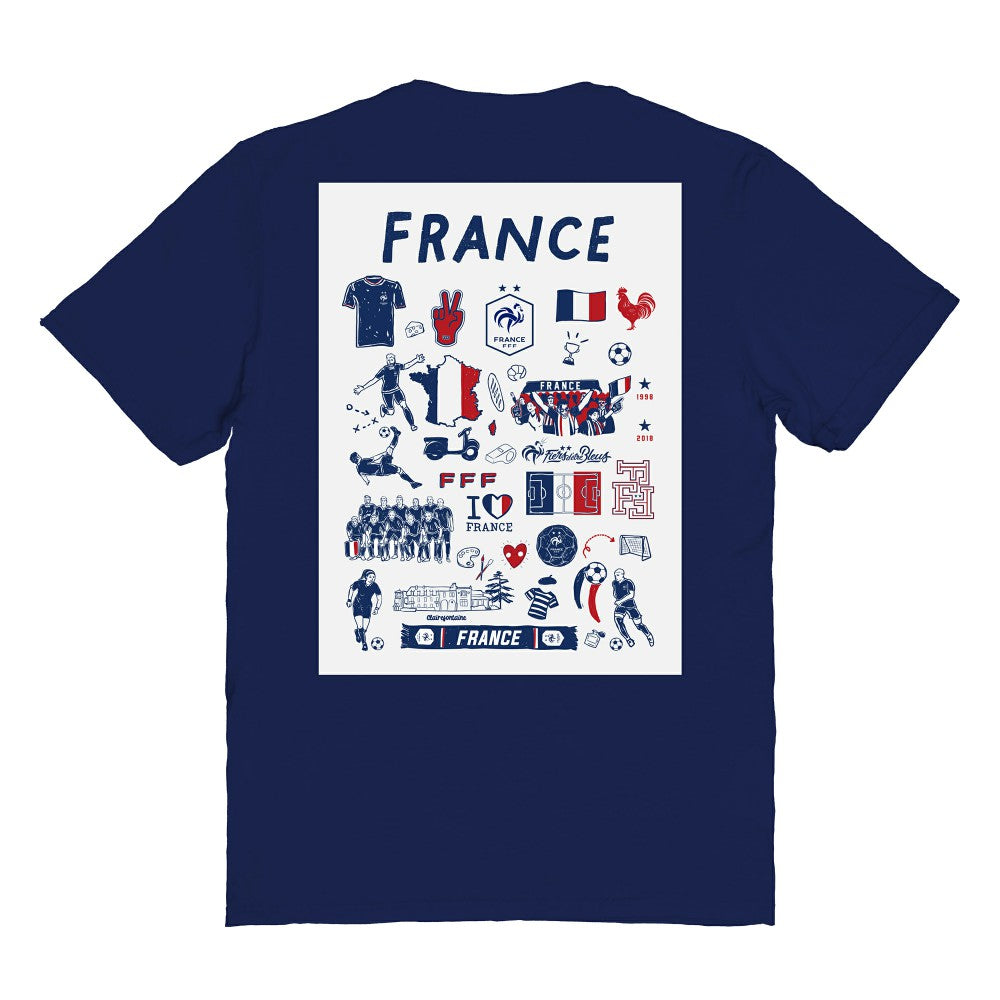 France National Team Vive La Fete Women's Impressions Artwork Fitted T-Shirt for sale - Navy 