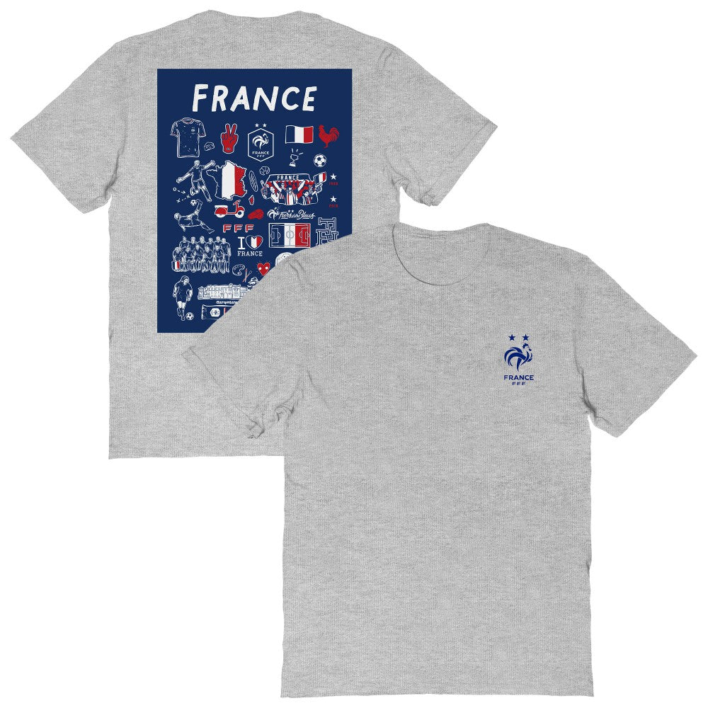 France National Team Vive La Fete Women's Impressions Artwork Fitted T-Shirt for sale - Gray 