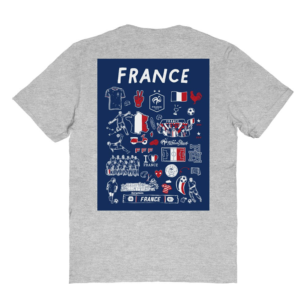 France National Team Vive La Fete Women's Impressions Artwork Fitted T-Shirt for sale - Gray 