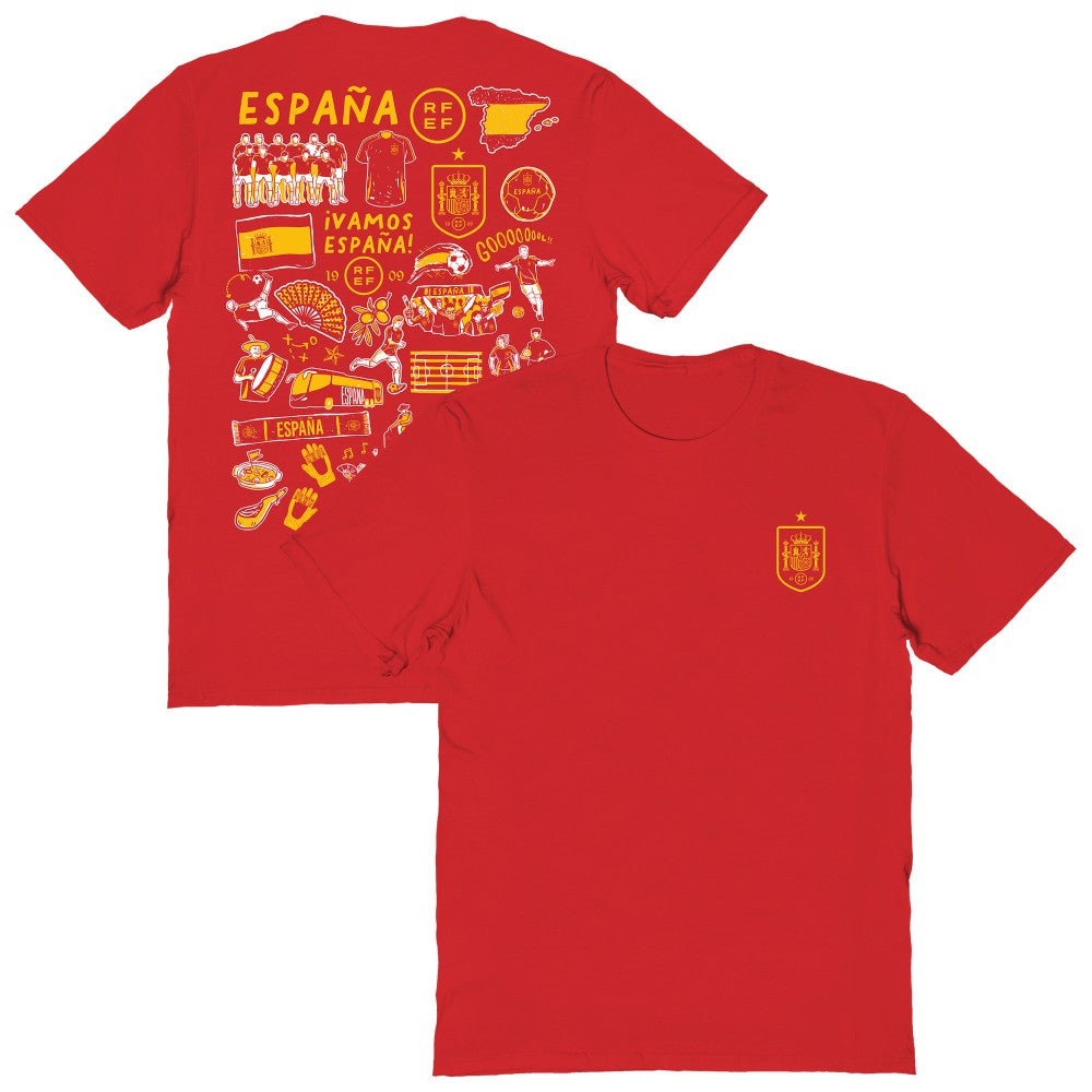 Spain National Team Vive La Fete Women's Impressions Artwork Fitted T-Shirt for sale - Red 