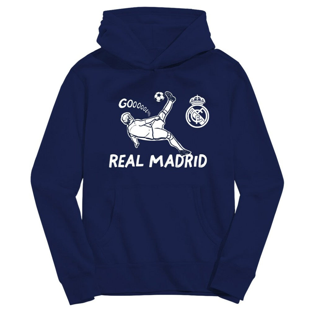 Real Madrid Vive La Fete Youth Chilena Style Hoodie Discount - Navy 