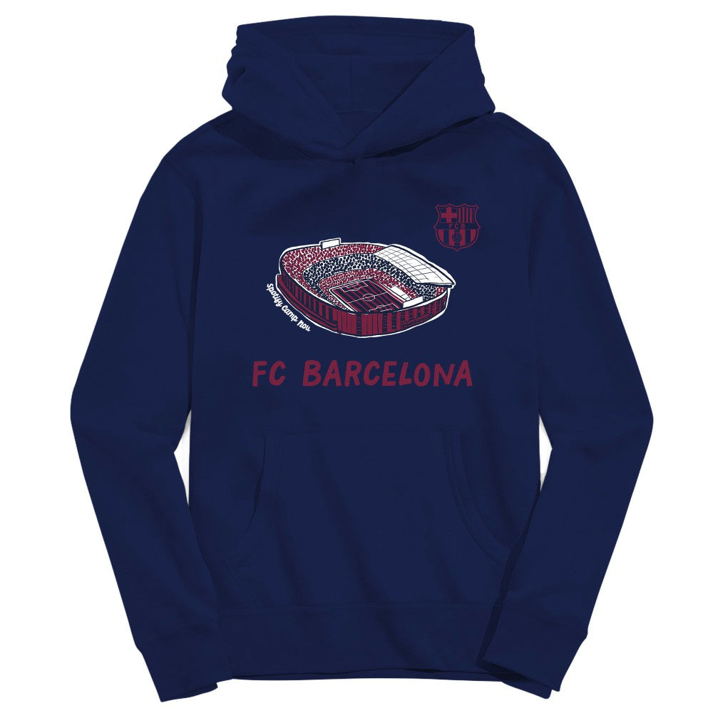 Barcelona Vive La Fete Youth Stadium Style Hoodie on sale - Navy 