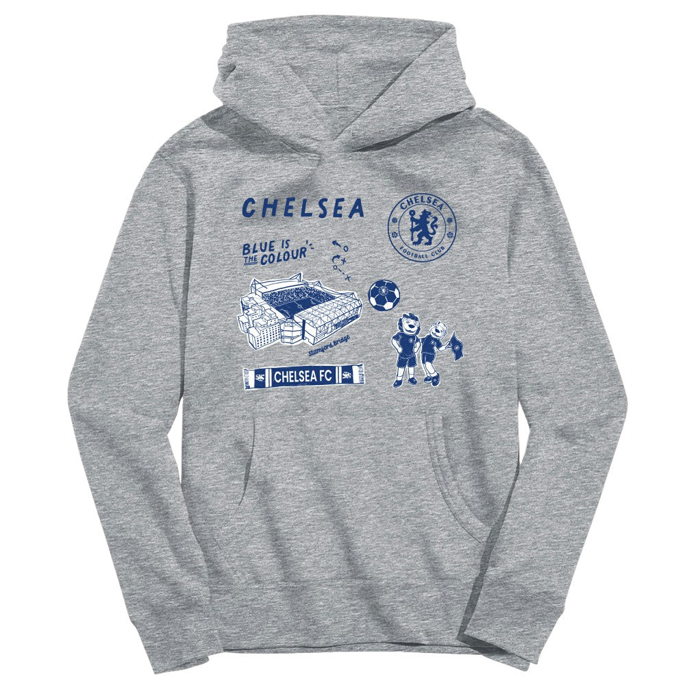 Chelsea Vive La Fete Youth Impressions Icons Hoodie on sale - Gray 
