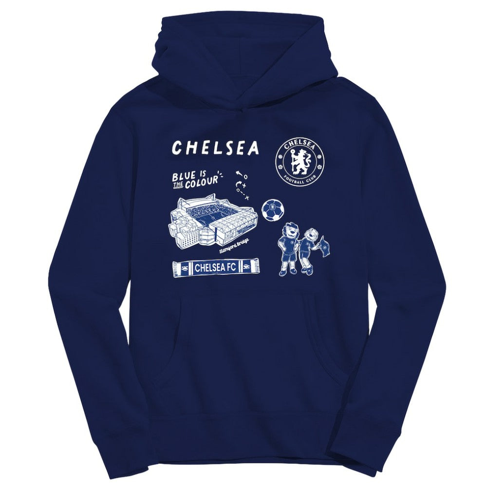 Chelsea Vive La Fete Youth Impressions Icons Hoodie on sale - Navy 