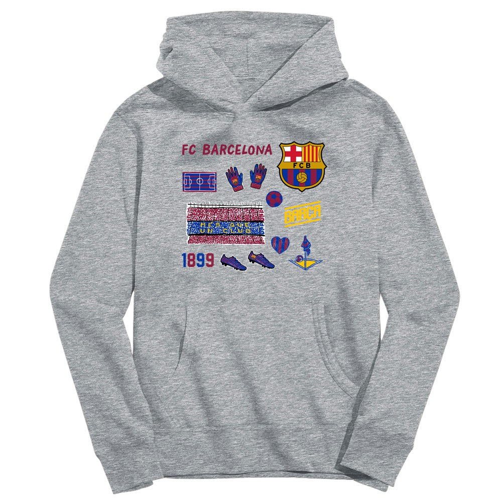 Barcelona Vive La Fete Toddler Impressions Icons Hoodie on sale - Gray 