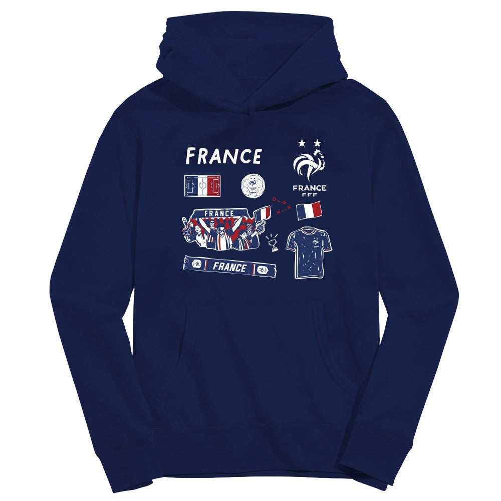 France National Team Vive La Fete Toddler Impressions Icons Hoodie for sale - Navy 