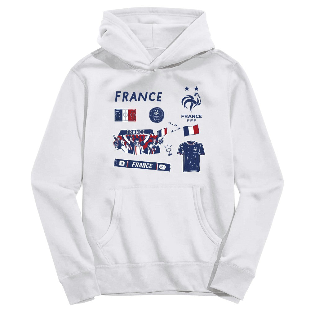 France National Team Vive La Fete Toddler Impressions Icons Hoodie for sale - White 