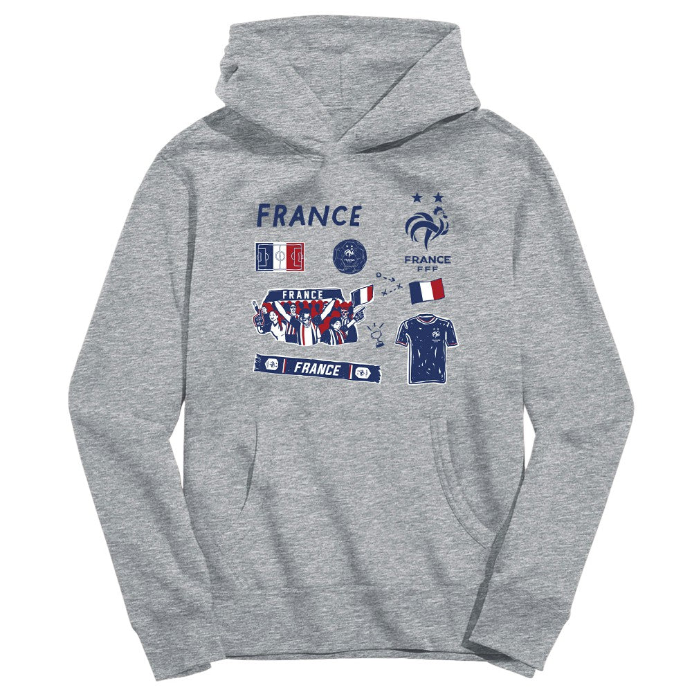 France National Team Vive La Fete Toddler Impressions Icons Hoodie for sale - Gray 