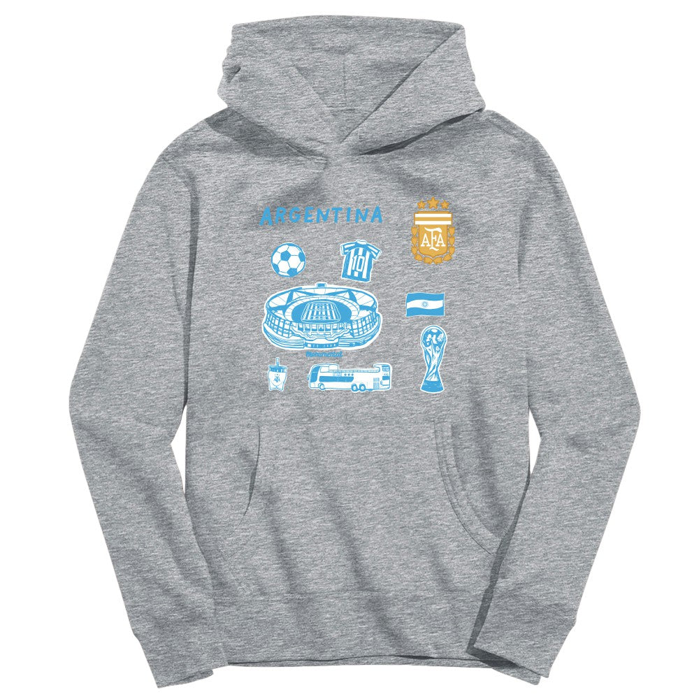 Argentina National Team Vive La Fete Toddler Impressions Icons Hoodie for sale - Gray 